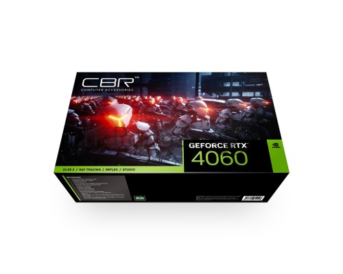 Видеокарта CBR RTX4060 Terminator B 8Gb GDDR6, 128bit, 1830-2460Mhz, 3*DP+1*HDMI2.1, 115W, Ret [VGA-MSRTX4060-8G-RTL]