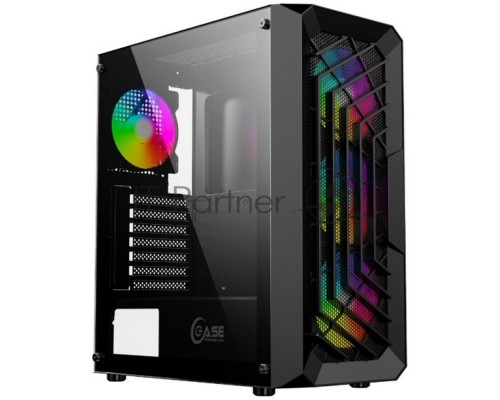 Корпус Powercase Mistral C4B, Tempered Glass, 4x 120mm 5-color fan, чёрный, ATX  (CMICB-L4)
