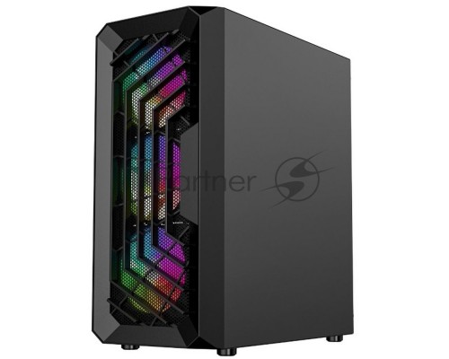 Корпус Powercase Mistral C4B, Tempered Glass, 4x 120mm 5-color fan, чёрный, ATX  (CMICB-L4)