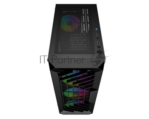 Корпус Powercase Mistral C4B, Tempered Glass, 4x 120mm 5-color fan, чёрный, ATX  (CMICB-L4)