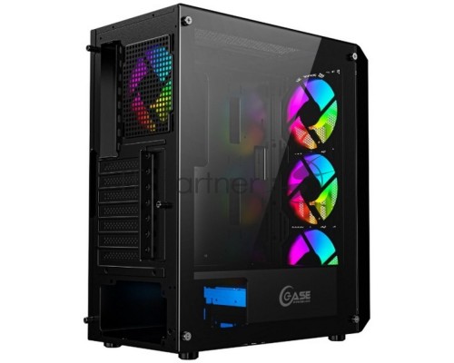 Корпус Powercase Mistral C4B, Tempered Glass, 4x 120mm 5-color fan, чёрный, ATX  (CMICB-L4)