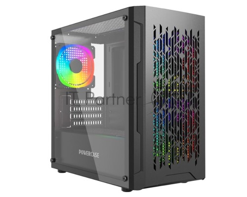 Корпус Powercase Mistral Micro D3B ARGB, Tempered Glass, 2x 140mm ARGB PWM+1x 120mm ARGB PWM, чёрный, mATX  (CMMDB-A3)