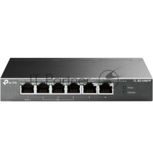 Настольный коммутатор TP-Link TL-SG1006PP с 6 гигабитными портами (3 порта PoE+, 1 порт PoE++), 802.3af/at/bt 3-го типа, бюджет PoE — 64 Вт, стальной настольный корпус