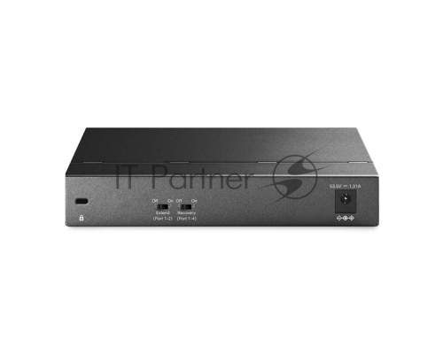 Настольный коммутатор TP-Link TL-SG1006PP с 6 гигабитными портами (3 порта PoE+, 1 порт PoE++), 802.3af/at/bt 3-го типа, бюджет PoE — 64 Вт, стальной настольный корпус