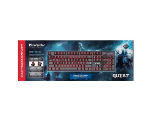 Клавиатура DEFENDER MECHANICAL QUEST GK-596 RU 45596 BLK