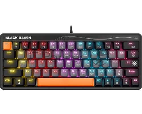 Клавиатура DEFENDER MECHANICAL BLK RAVEN GK-417 RU RGB 45413
