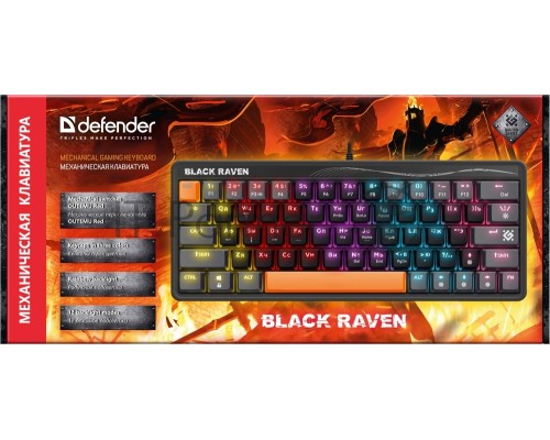 Клавиатура DEFENDER MECHANICAL BLK RAVEN GK-417 RU RGB 45414