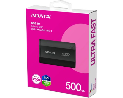 Накопитель SSD 512GB USB3.2 EXT SD810-500G-CBK ADATA