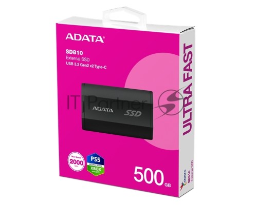 Накопитель SSD 512GB USB3.2 EXT SD810-500G-CBK ADATA