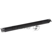 Фальш-панель на 1U Hyperline BPB19-1U-RAL9004 (BPB19-1U-RAL9005) с щеточным вводом, цвет черный (RAL 9004/RAL 9005)