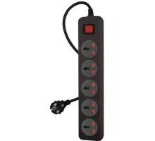 BURO Сетевой фильтр 500UNH-3-BG 3м (5 розеток) черный/серый (коробка) {2004673}