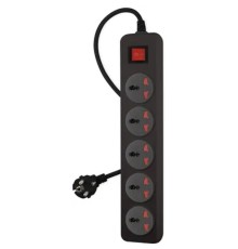 BURO Сетевой фильтр 500UNH-1.8-BG 1.8м (5 розеток) черный/серый (коробка) {2004671}