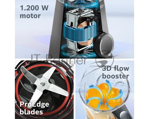 Блендер стационарный Bosch VitaPower Serie 4 MMB6176B 1200Вт черный