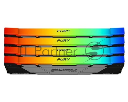 Оперативная память Kingston DDR4 4x16GB 3600MHz KF436C16RB12AK4/64 Fury Renegade RGB RTL Gaming PC4-28800 CL16 DIMM 288-pin 1.35В kit dual rank с радиатором Ret
