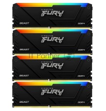 Оперативная память Kingston DDR4 4x8GB 3600MHz KF436C17BB2AK4/32 Fury Beast RGB RTL Gaming PC4-28800 CL17 DIMM 288-pin 1.35В kit single rank с радиатором Ret