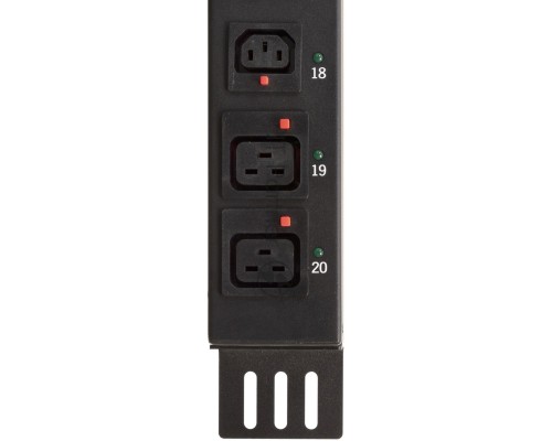 Блок распределения питания Powercom PDU-16AVMS20-18C13-2C19 18*C13+2*C19, 16A, 1,5U (1968234)