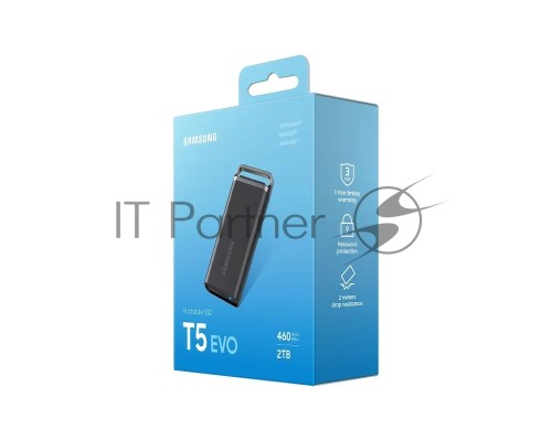 Внешний накопитель SSD Samsung T5 EVO External 2Tb (1024GB) BLACK USB 3.2 (MU-PH2T0S/WW) 1year