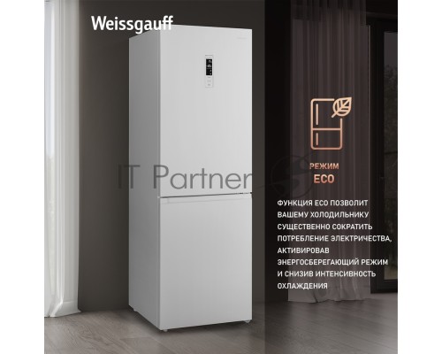 Холодильник Weissgauff WRK 185 Total NoFrost Inverter белый стекло двухкамерный 205/86л морозилка снизу Холодильник Weissgauff WRK 185 Total NoFrost Inverter белый стекло двухкамерный 205/86л морозилка снизу