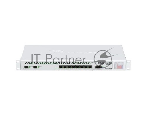 Маршрутизатор Mikrotik CCR1036-8G-2S+EM Cloud Core Router 1036-8G-2S+EM with Tilera Tile-Gx36 CPU (36-cores, 1.2Ghz per core), 16GB RAM, 2xSFP+ cage, 8xGbit LAN, RouterOS L6, 1U rackmount case, PSU, LCD panel