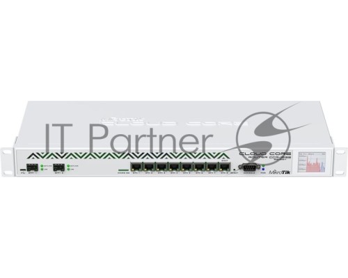 Маршрутизатор Mikrotik CCR1036-8G-2S+EM Cloud Core Router 1036-8G-2S+EM with Tilera Tile-Gx36 CPU (36-cores, 1.2Ghz per core), 16GB RAM, 2xSFP+ cage, 8xGbit LAN, RouterOS L6, 1U rackmount case, PSU, LCD panel
