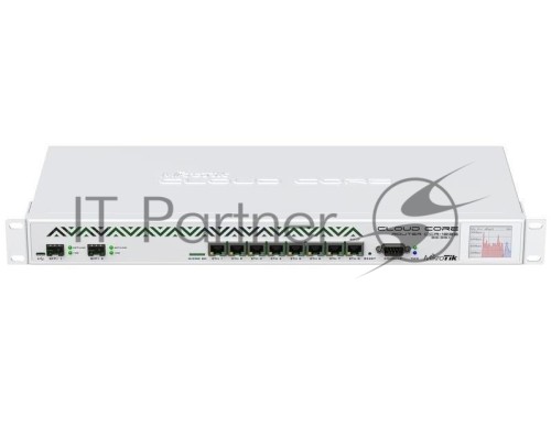 Маршрутизатор Mikrotik CCR1036-8G-2S+EM Cloud Core Router 1036-8G-2S+EM with Tilera Tile-Gx36 CPU (36-cores, 1.2Ghz per core), 16GB RAM, 2xSFP+ cage, 8xGbit LAN, RouterOS L6, 1U rackmount case, PSU, LCD panel