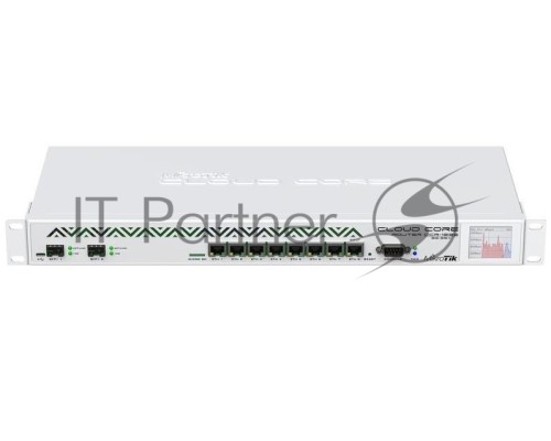 Маршрутизатор Mikrotik CCR1036-8G-2S+EM Cloud Core Router 1036-8G-2S+EM with Tilera Tile-Gx36 CPU (36-cores, 1.2Ghz per core), 16GB RAM, 2xSFP+ cage, 8xGbit LAN, RouterOS L6, 1U rackmount case, PSU, LCD panel