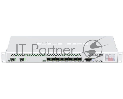 Маршрутизатор Mikrotik CCR1036-8G-2S+Cloud Core Router 1036-8G-2S+ with Tilera Tile-Gx36 CPU (36-cores, 1.2Ghz per core), 4GB RAM, 2xSFP+ cage, 8xGbit LAN, RouterOS L6, 1U rackmount case, PSU, LCD panel
