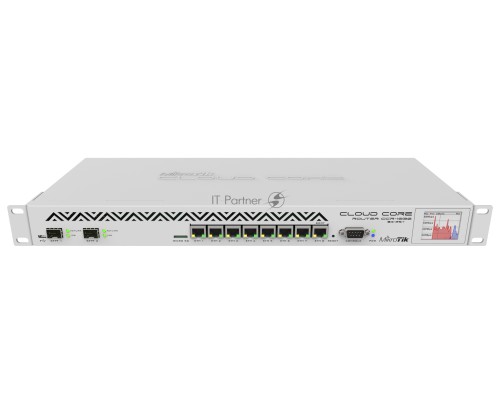 Маршрутизатор Mikrotik CCR1036-8G-2S+Cloud Core Router 1036-8G-2S+ with Tilera Tile-Gx36 CPU (36-cores, 1.2Ghz per core), 4GB RAM, 2xSFP+ cage, 8xGbit LAN, RouterOS L6, 1U rackmount case, PSU, LCD panel