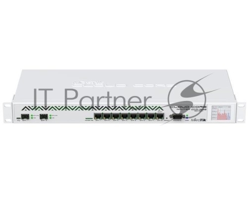 Маршрутизатор Mikrotik CCR1036-8G-2S+Cloud Core Router 1036-8G-2S+ with Tilera Tile-Gx36 CPU (36-cores, 1.2Ghz per core), 4GB RAM, 2xSFP+ cage, 8xGbit LAN, RouterOS L6, 1U rackmount case, PSU, LCD panel