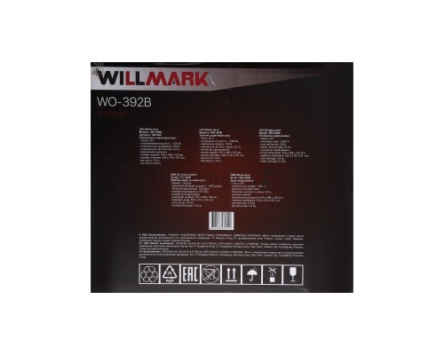 Мини-печь Willmark WO-392B (30 литров, таймер, термостат,230С, 1500Вт, чёрный)