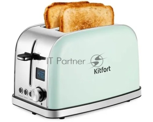 Тостер Kitfort КТ-4098 850Вт мятный/серебристый