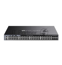 Стекируемый управляемый коммутатор TP-Link SG6654XHP 3го уровня Omada с 48 гигабитными портами PoE+ и 6 портами SFP+