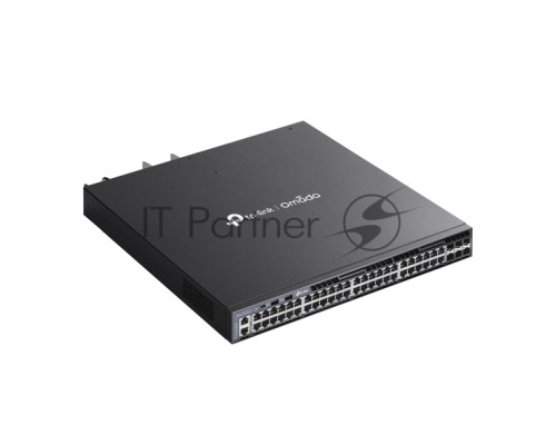 Стекируемый управляемый коммутатор TP-Link SG6654XHP 3го уровня Omada с 48 гигабитными портами PoE+ и 6 портами SFP+