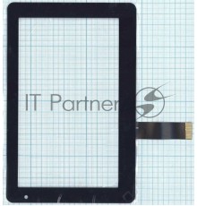 Сенсорное стекло (тачскрин)  HLD-PG709S, черное