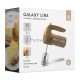 Миксер электрический Galaxy Line GL 2235, бежевый, ручной, 600 Вт, 5 скоростей, 2 насадки-венчика, 2 насадки для замешивания теста, быстрое извлечение насадок, защита от перегрева, книга рецептов