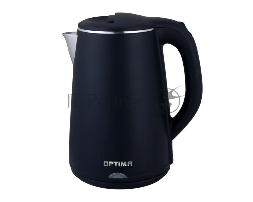 Чайник электрический OPTIMA EK-2002PS (2.0л, двойные стенки, эффект термоса, пов. на 360 град., 2000Вт)черный