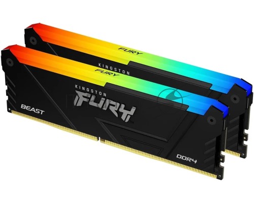 Оперативная память Kingston 64GB 3600MHz DDR4 CL18 DIMM (Kit of 2) FURY Beast RGB