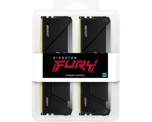Оперативная память Kingston 64GB 3600MHz DDR4 CL18 DIMM (Kit of 2) FURY Beast RGB