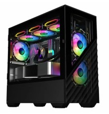 Компьютерный корпус 1STPLAYER DK D7 Black / mATX / 3x120mm LED fans / D7-BK-3F1