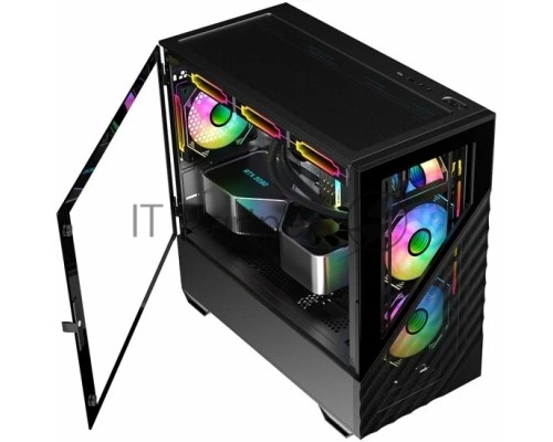 Компьютерный корпус 1STPLAYER DK D7 Black / mATX / 3x120mm LED fans / D7-BK-3F1