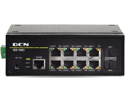 Промышленный коммутатор DIN Rail Industrial L2 Managed POE+ Switch, 8x 10/100Base-T(POE+30W) + 2x 100/1000M SFP
