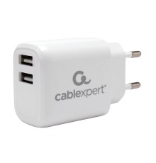 Cablexpert  Зарядное устройство 10.5Вт, 2.1А, 2xUSB, белый, пакет (MP3A-PC-58)