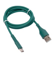 Cablexpert Кабель USB2.0 AM/Type-C, 3А, 18Вт, QC3.0, силиконовый, медь, 1м, зеленый, пакет (CC-USB2S-AMCM-1M-GN)
