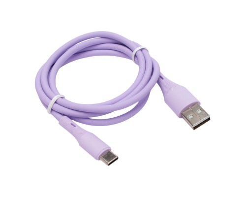 [кабели] Cablexpert Кабель USB2.0 AM/Type-C, 3А, 18Вт, QC3.0, силиконовый, медь, 1м, фиолетовый, пакет (CC-USB2S-AMCM-1M-V)
