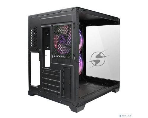 Компьютерный корпус Ginzzu V390 RGB подсветка, контроллер CRC6, 3* 12R6 FAN 12CM RGB закаленное стекло 1*USB 3.0,1*USB 2.0, AU mATX