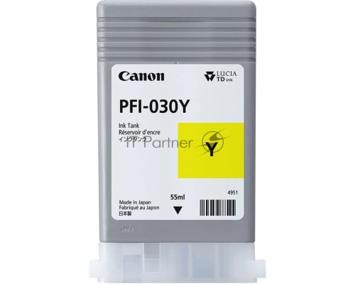 Картридж CANON Pigment Ink PFI-030 Yellow желтый (55 мл) для Canon imagePROGRAF TM-240, TM-340