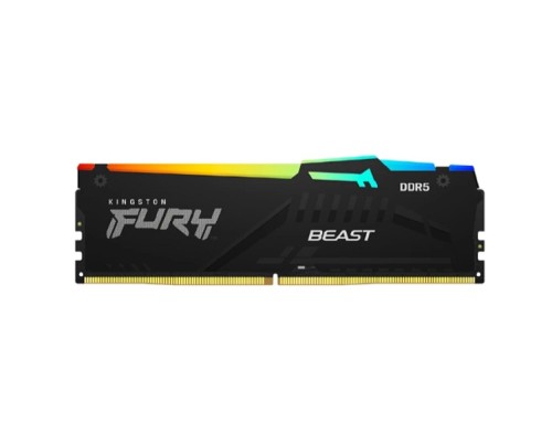 [Модуль памяти] Память Kingston DDR5 DIMM 32Gb (2x16Gb) PC 48000 6000Mhz, FURY Beast Black RGB,  (KF560C36BBE2AK2-32)