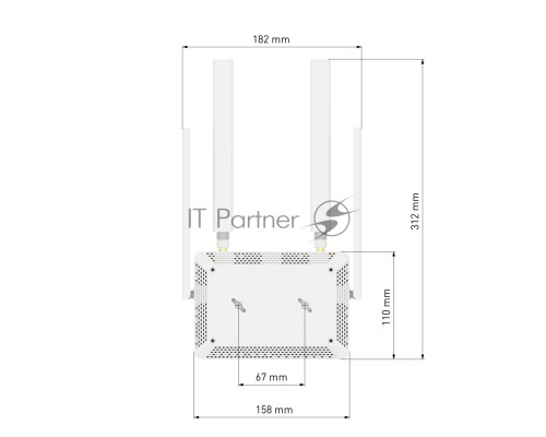 Роутер беспроводной Runner 4G (KN-2212) с модемом 4G, Mesh Wi-Fi N300 и 4-портовым Smart-коммутатором