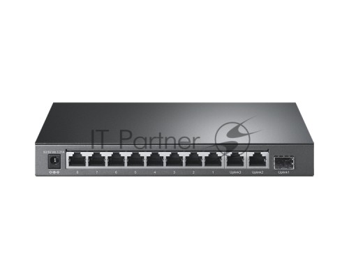 Настольный коммутатор TP-Link TL-SL1311P, 8 портов 10/100 Мбит/с с поддержкой PoE+, 2 гигабитных порта без поддержки PoE, 1 порт SFP, 802.3af/at, бюджет PoE — 65 Вт, стальной корпус