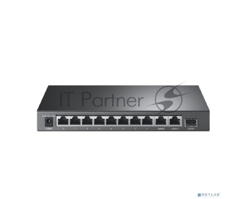Настольный коммутатор TP-Link TL-SL1311P, 8 портов 10/100 Мбит/с с поддержкой PoE+, 2 гигабитных порта без поддержки PoE, 1 порт SFP, 802.3af/at, бюджет PoE — 65 Вт, стальной корпус